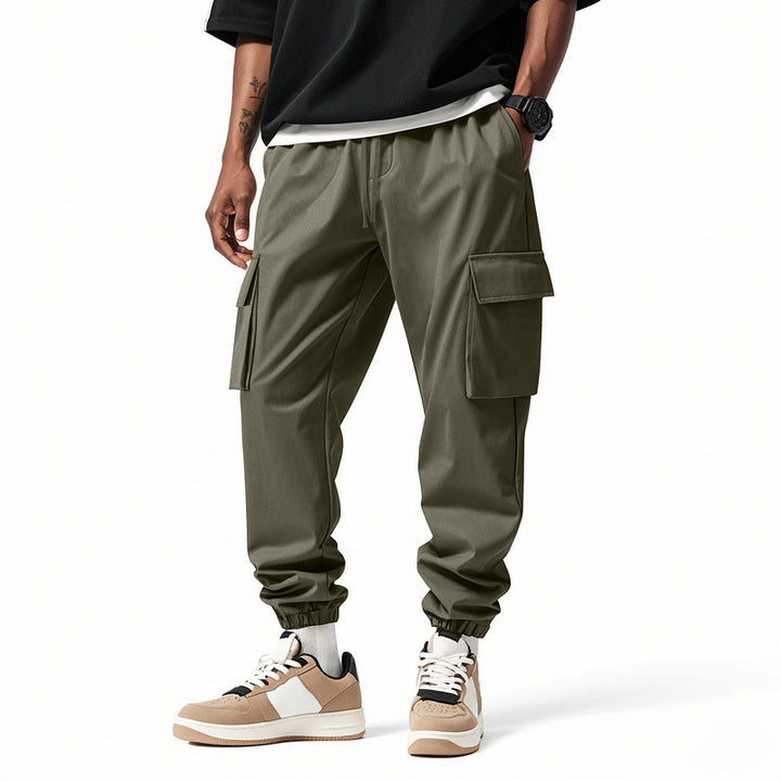 Men's cargo pants with elastic waistband and multifunctional pockets Lune London