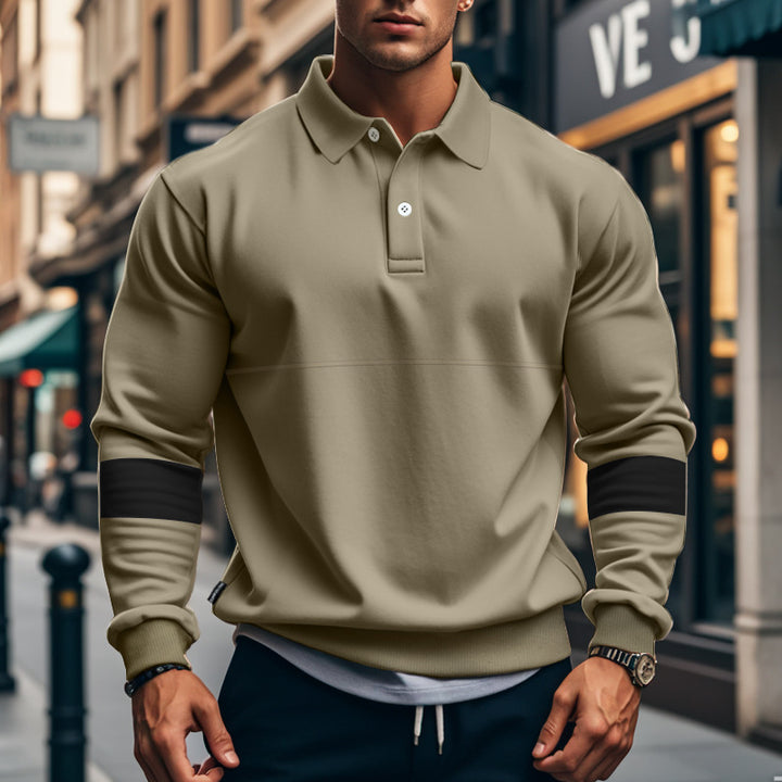 Men's Polo-Hoodie sporty with contrasting sleeves Lune London