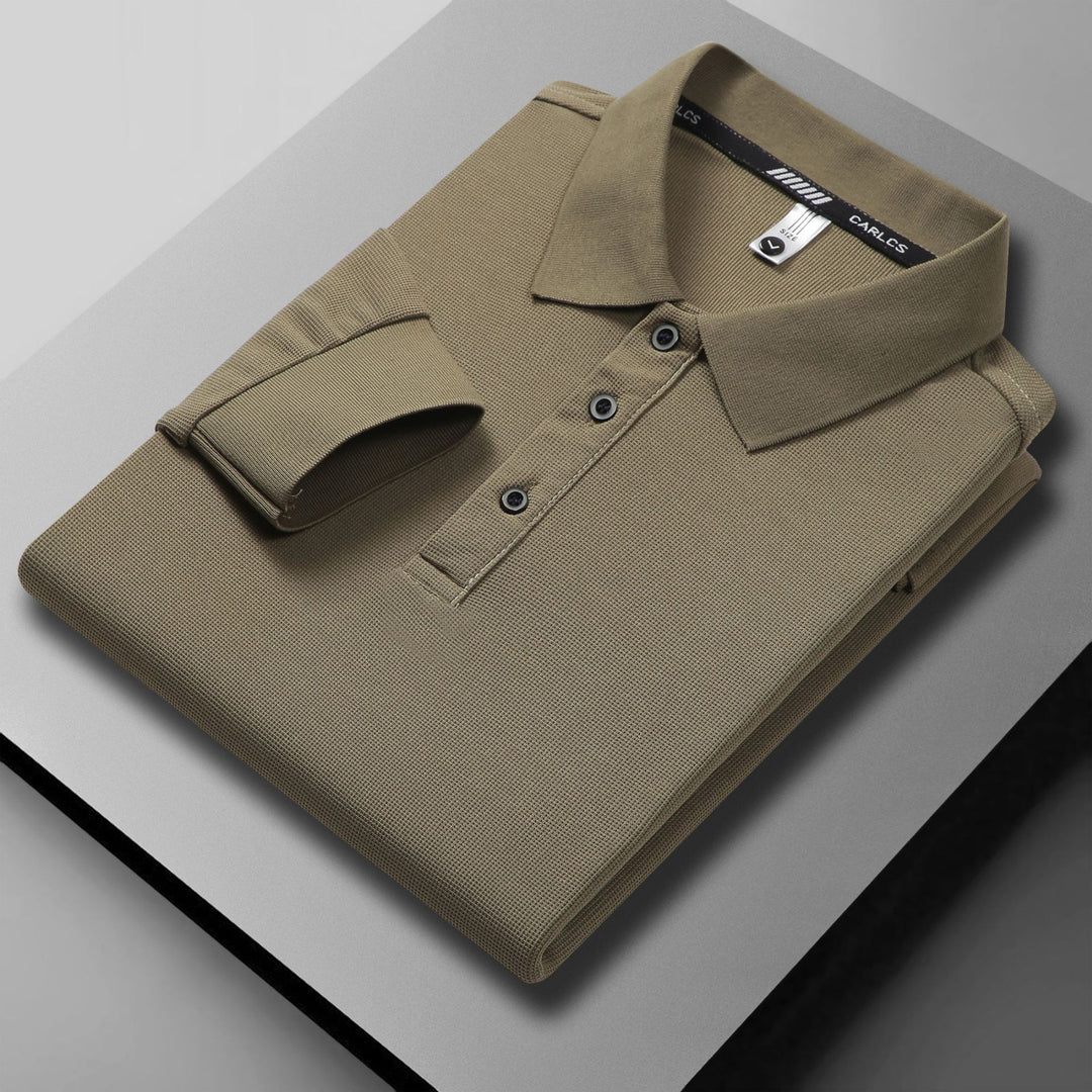 Breathable piqué polo shirt for men with elegant buttoning Lune London