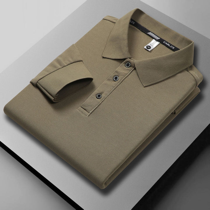 Breathable piqué polo shirt for men with elegant buttoning Lune London