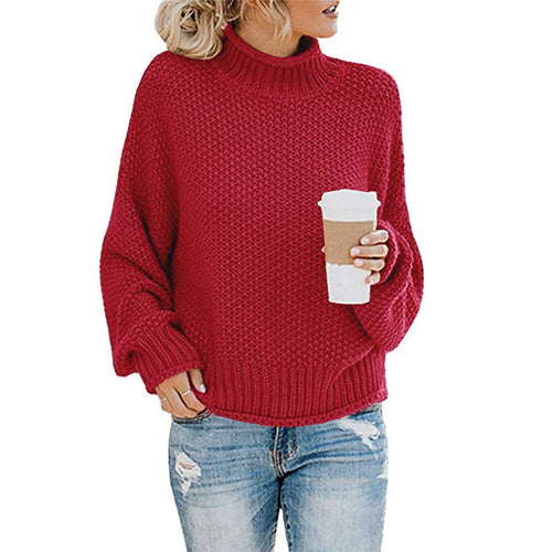 Lune London | Women's chunky knit sweater with high collar