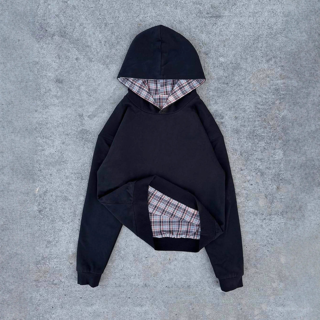 Sweat à capuche confortable pour femme avec motif à carreaux Chic & Stil