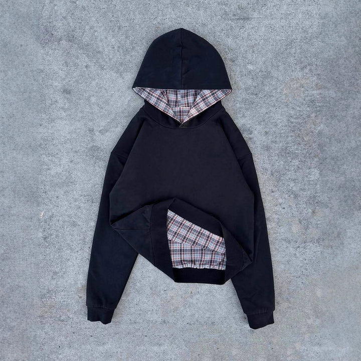 Sweat à capuche confortable pour femme avec motif à carreaux Chic & Stil