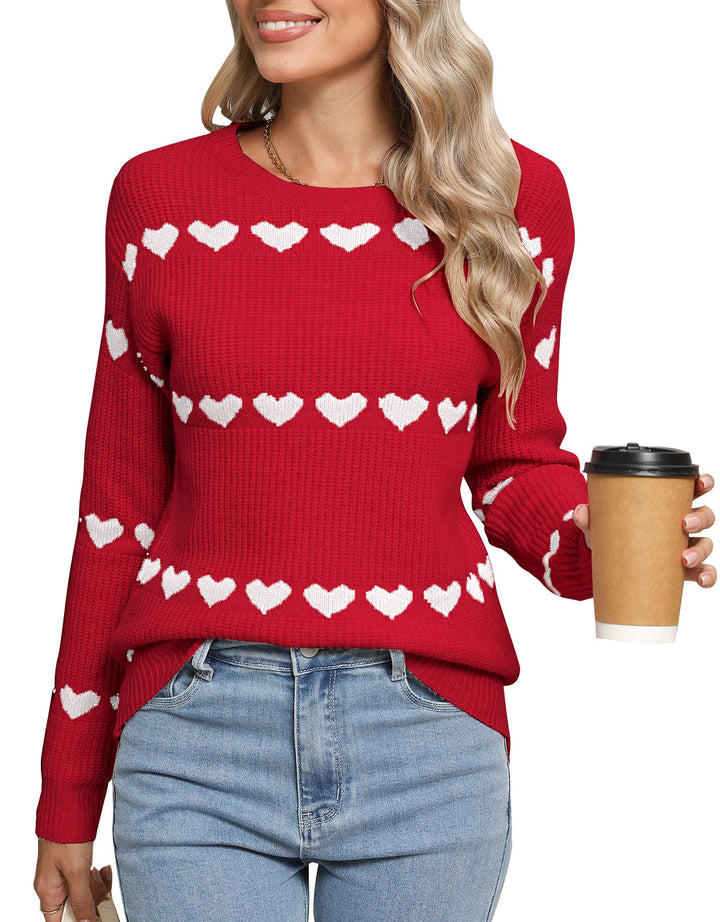 Pull en tricot pour femmes avec motif cœur Chic & Stil