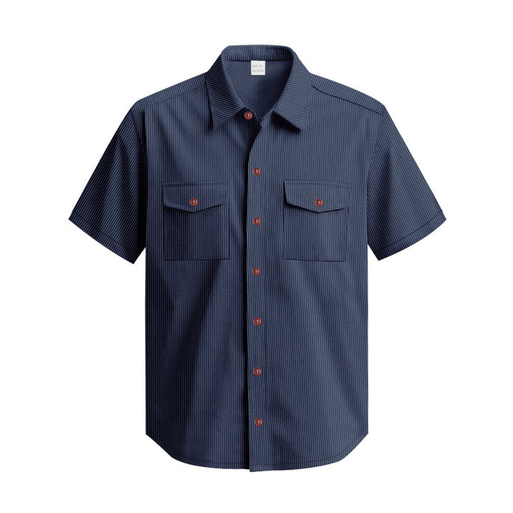 Short-sleeved shirt for men with textured surface and practical chest pockets Lune London