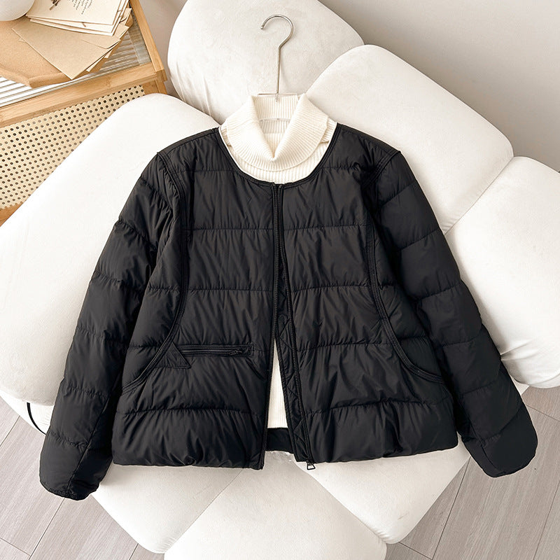 Women Comfortable Quilted Leisure Jacket with High Collar and Side Pockets Lune London