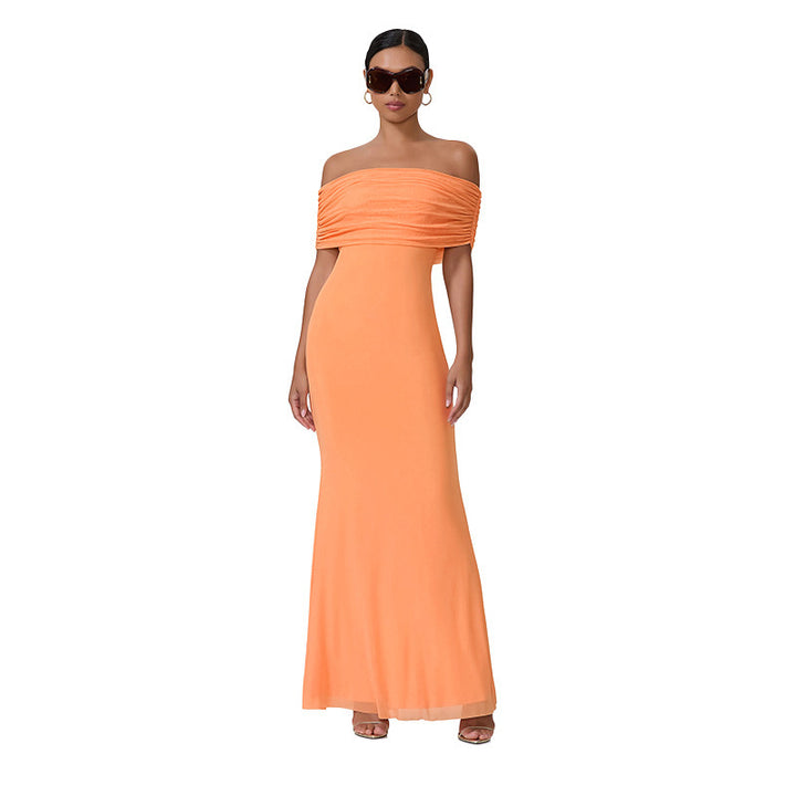 Elegant evening dress for women with a chic off-shoulder design