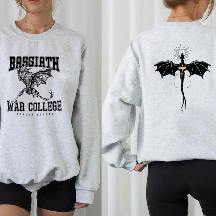 Women's sweatshirt with creative dragon motif and unique college design Lune London