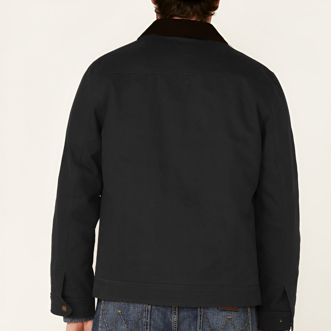 Robust cotton jacket for men with coat-like collar Warm Lune London
