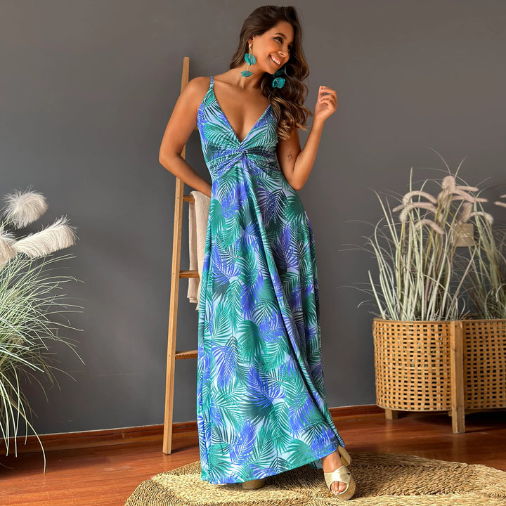 Ladies Elegant Maxi Dress Floral Print Lune London
