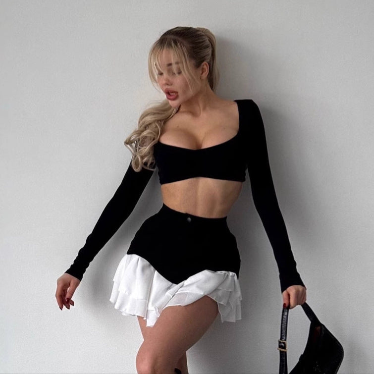 Fashion women's skirt with asymmetrical hem and practical pockets Lune London