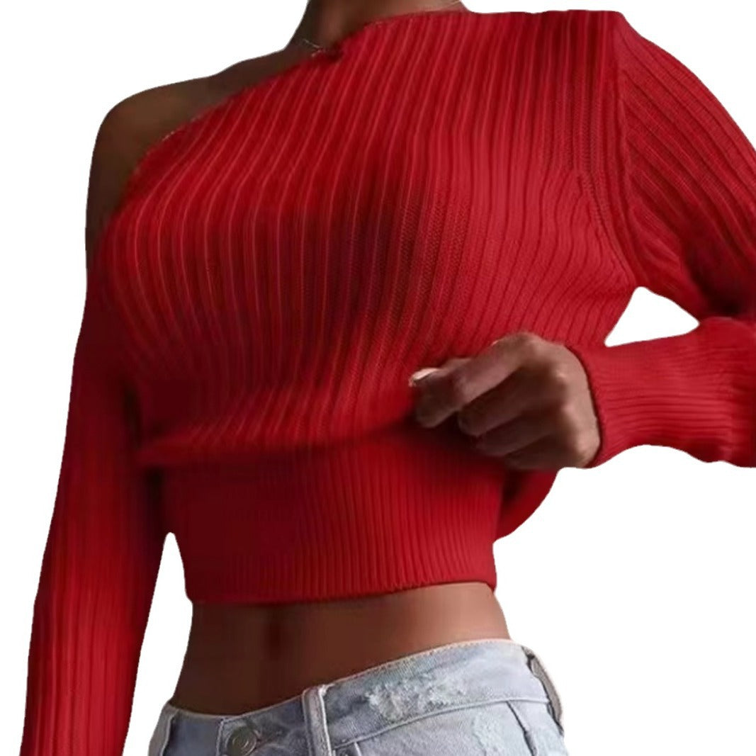 Women oversized sweater with asymmetric design and open shoulder area Lune London