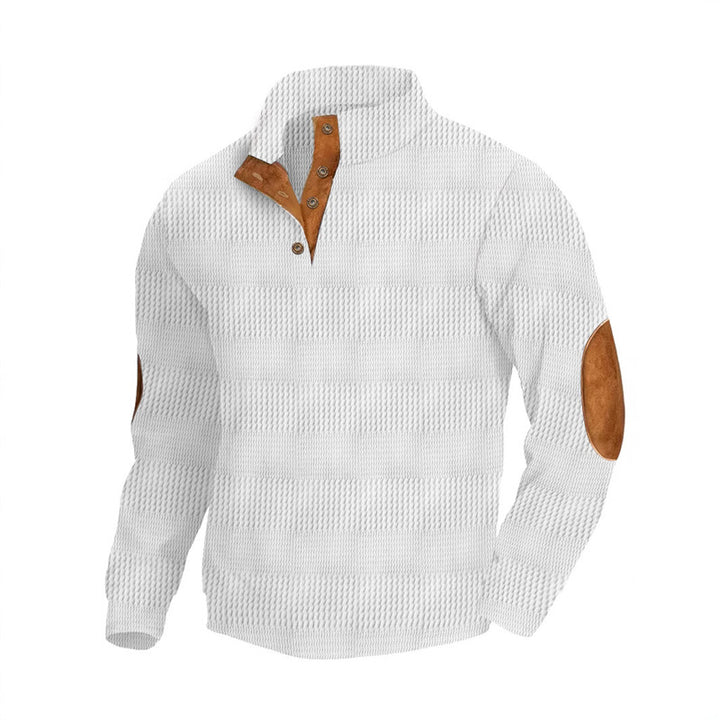 Elegant sweater for men with structured design and leather details Lune London