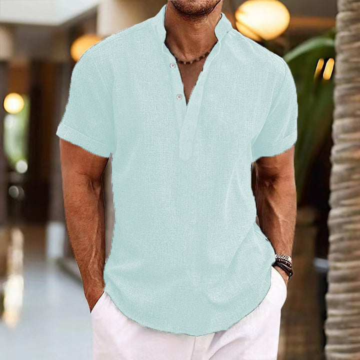 Men's Leisure Short Sleeve Henley T-Shirt Lune London