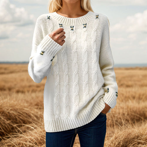 Knit sweater for women with a relaxed fit and exquisite details Lune London