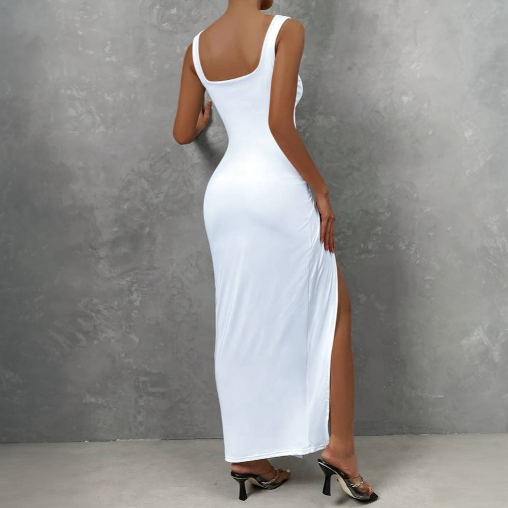 Women's maxi dress with cutouts and chic wrap design and high slit Chic & Stil