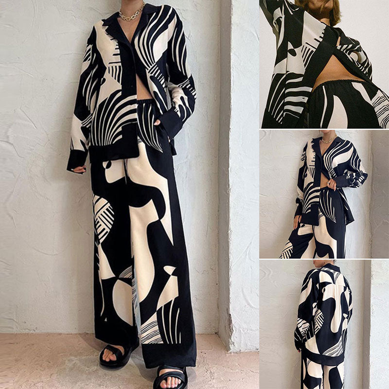 Ensemble en tissu à la mode pour femmes avec motif graphique Chic & Stil