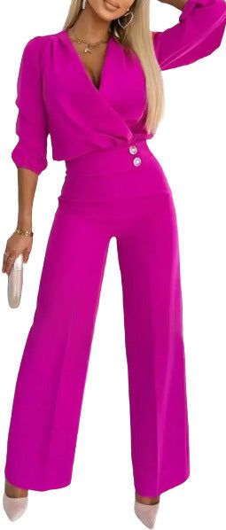 Combinaison élégante pour femme avec haut envolé et jambes taille haute Chic & Stil