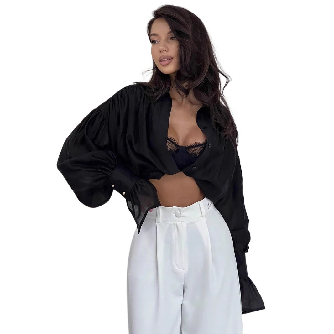 Ladies Transparent Oversized Blouse Lune London