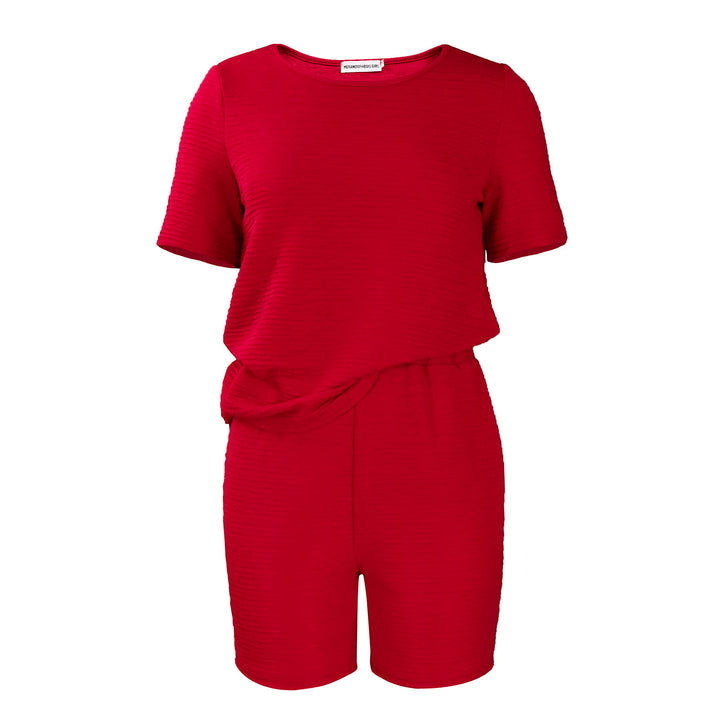 Casual short overall for women with texture and elastic waist Lune London