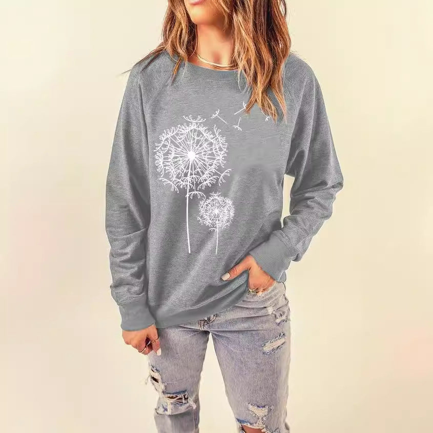 Women's sweatshirt with elegant dandelion motif Lune London