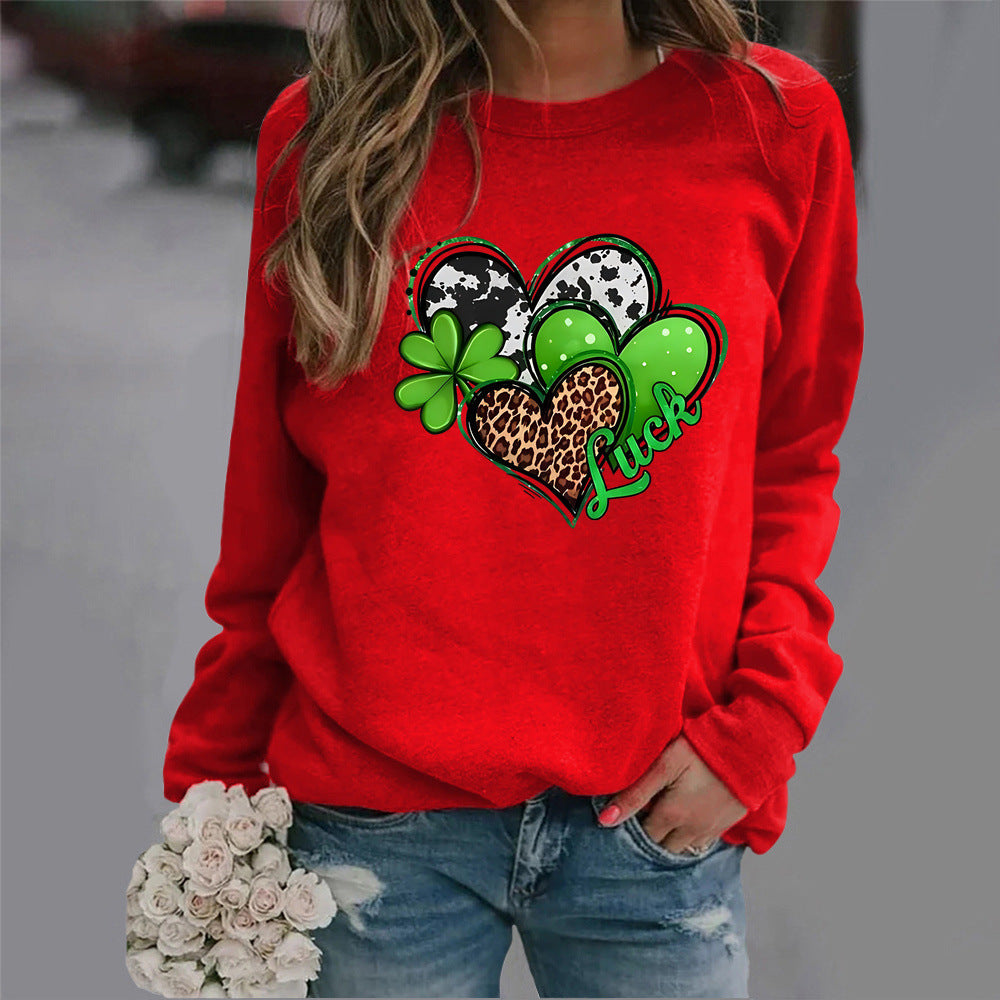 Sweat-shirt femme avec design de cœur créatif et motif accrocheur Chic & Stil
