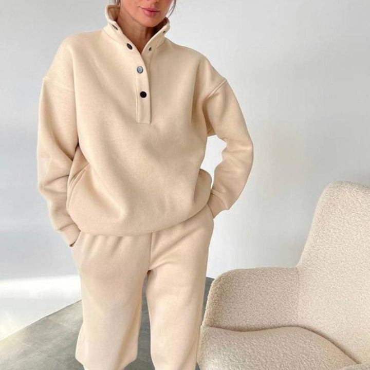 Women comfortable and stylish hoodie with snap button closure Lune London