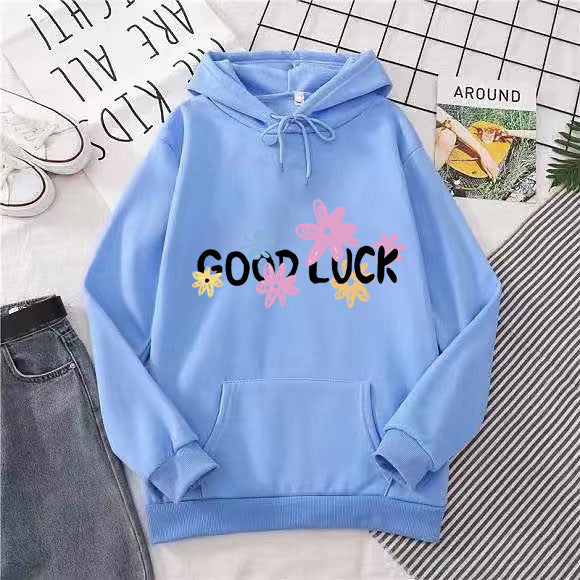 Women's hoodie with cheerful design and printed lettering Chic & Stil