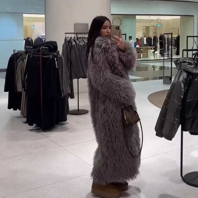 Women's Long Faux Fur Coat Lune London