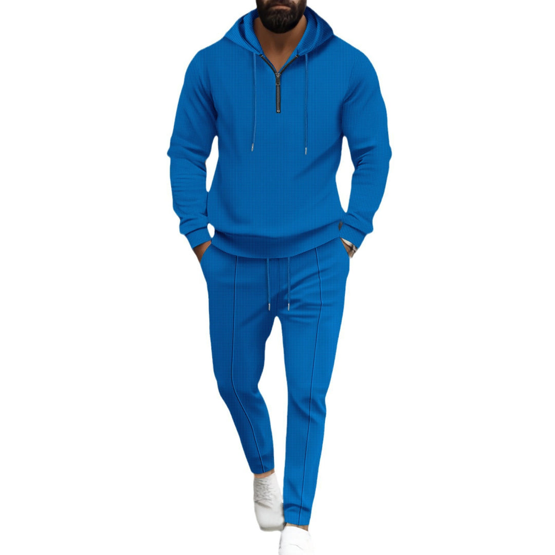 Trendy leisure suit for men in breathable cotton with zipper Lune London