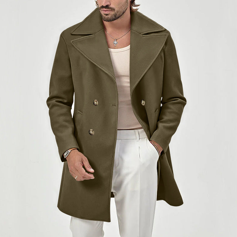 Elegant wool coat for men with double-breasted and modern fit Lune London