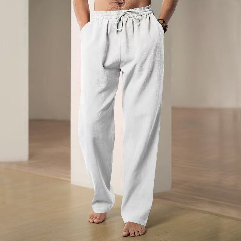 Casual linen pants for men with elastic waistband and side pockets Lune London