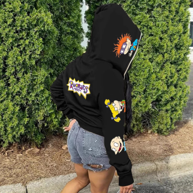Hooded sweatshirt for women with a creative cartoon design Lune London