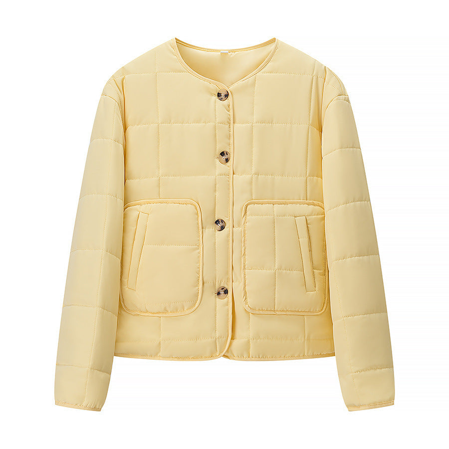 Veste courte matelassée pour femmes avec poches à rabat pratiques Chic und Stil