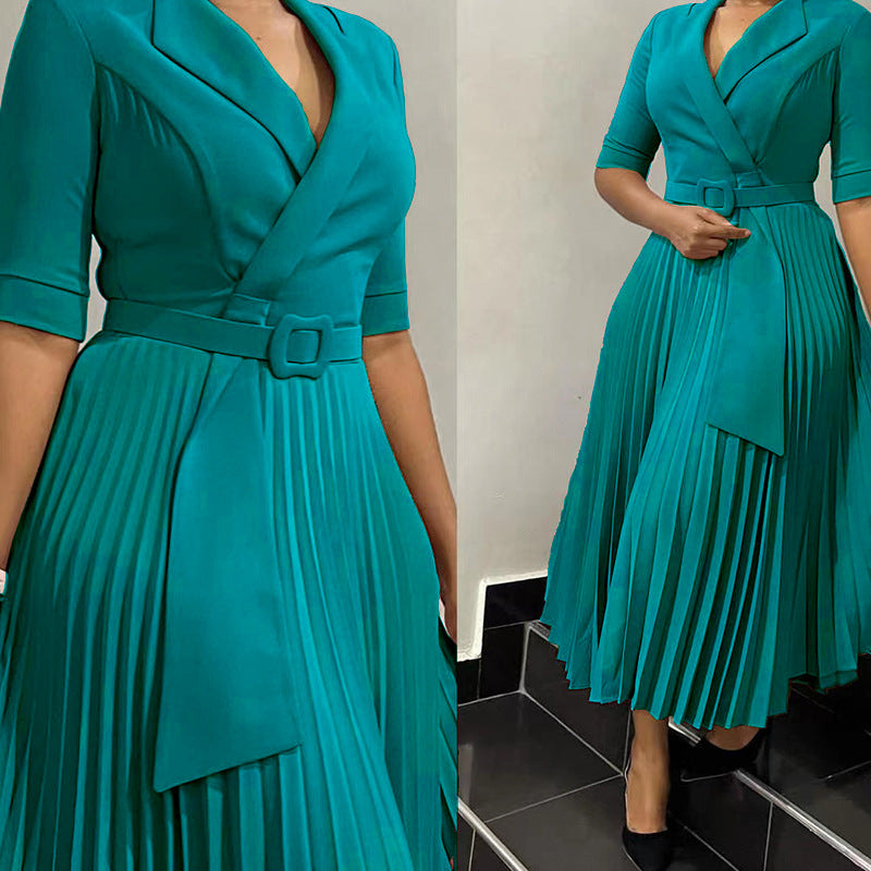 Pleated evening dress for women with fitted design Lune London