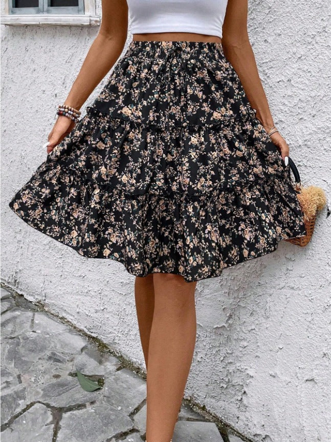 Aire wrap skirt for ladies with ruffle details Lune London