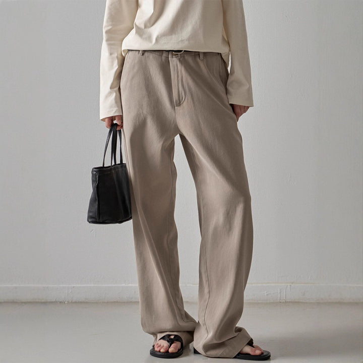 Pantalons en denim larges pour femmes avec taille haute Chic & Stil