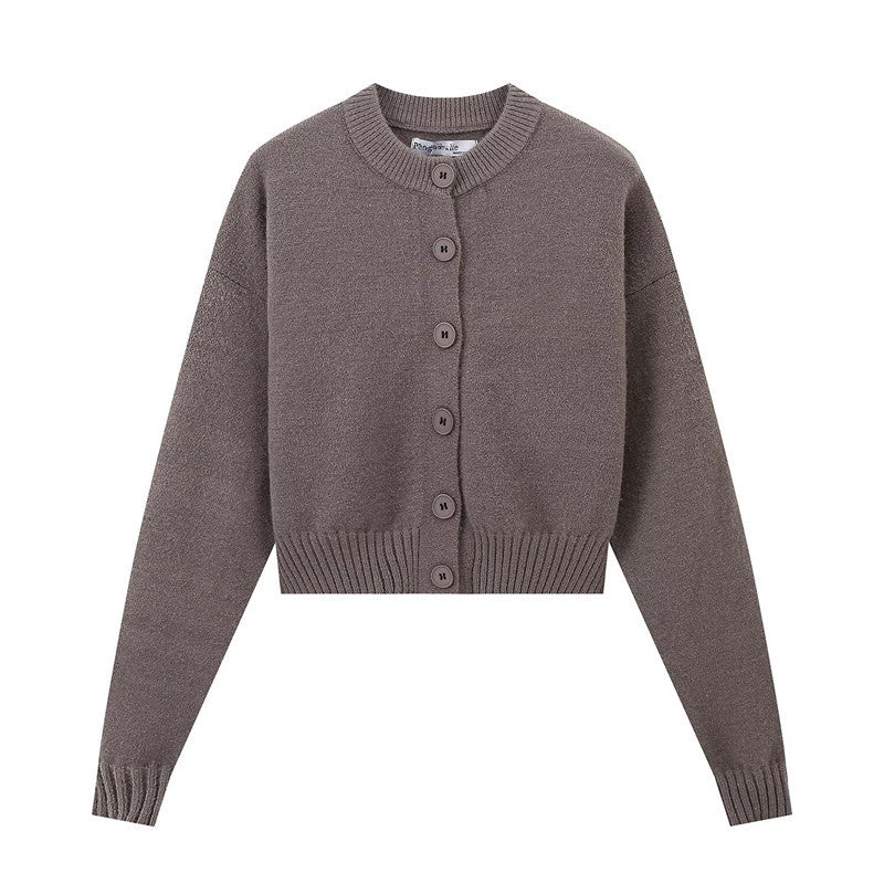 Cardigan court en tricot élégant pour femme avec fermeture par bouton Chic & Stil