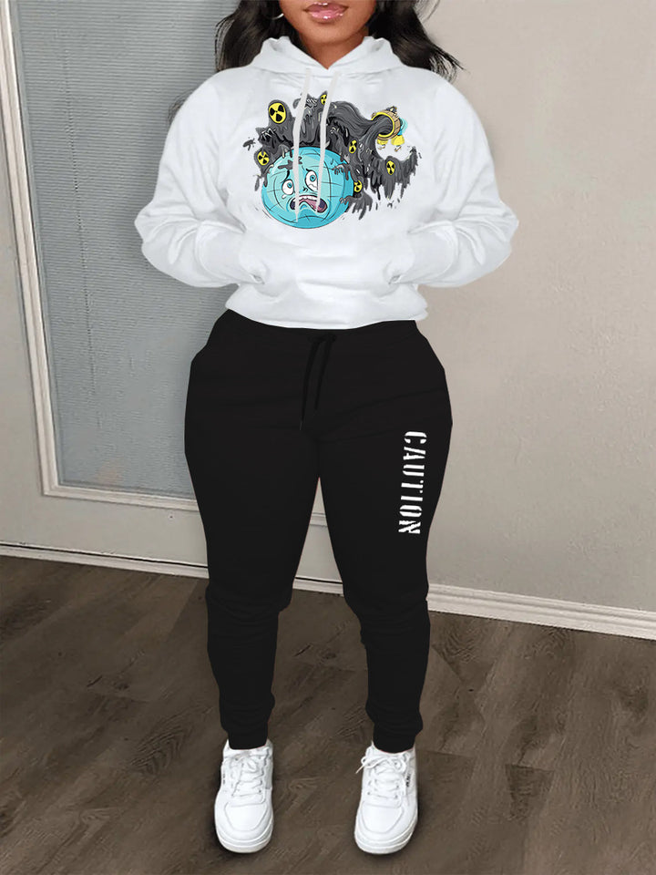 Women's hoodie set with an eye-catching graphic design and comfortable joggers Lune London