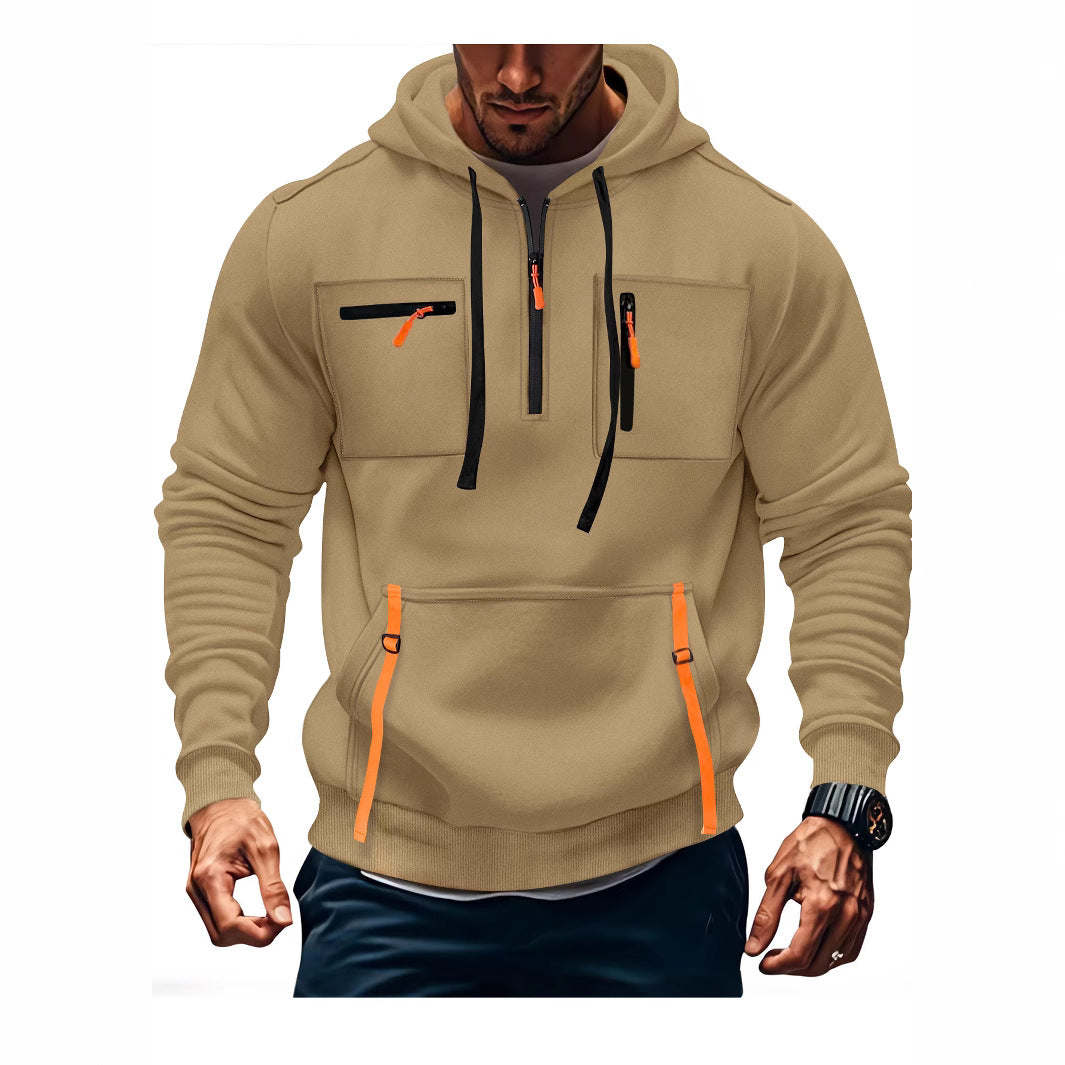 Men's stylish hooded sweatshirt with functional zip pockets Lune London