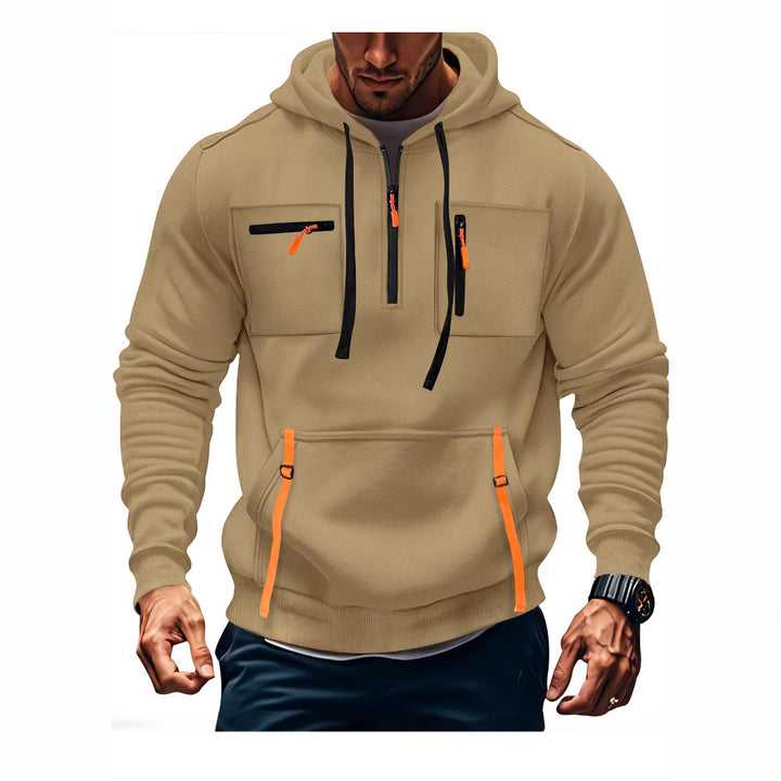 Men's stylish hooded sweatshirt with functional zip pockets Lune London