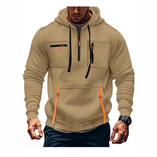 Men's stylish hooded sweatshirt with functional zip pockets Lune London