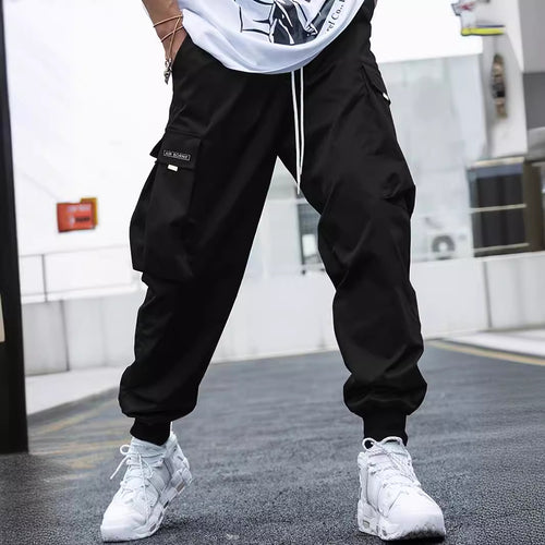 Cargo pants for men with side pockets and elastic waistband Lune London