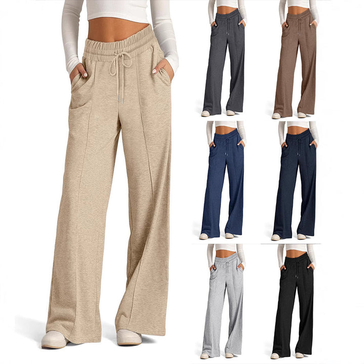 Lune London | Women's loose casual pants with elastic waistband and practical pockets