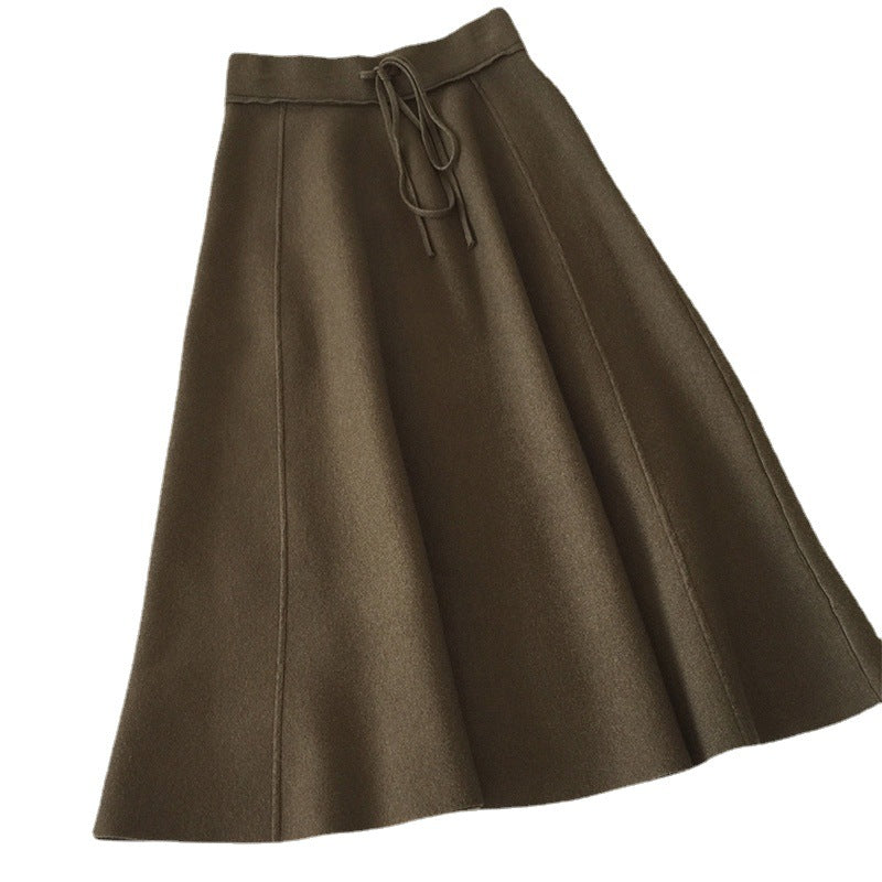 Jupe maxi femme en matériau doux avec cordon pratique