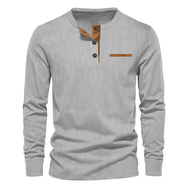 Men's long sleeve shirt with striped design and button placket Lune London