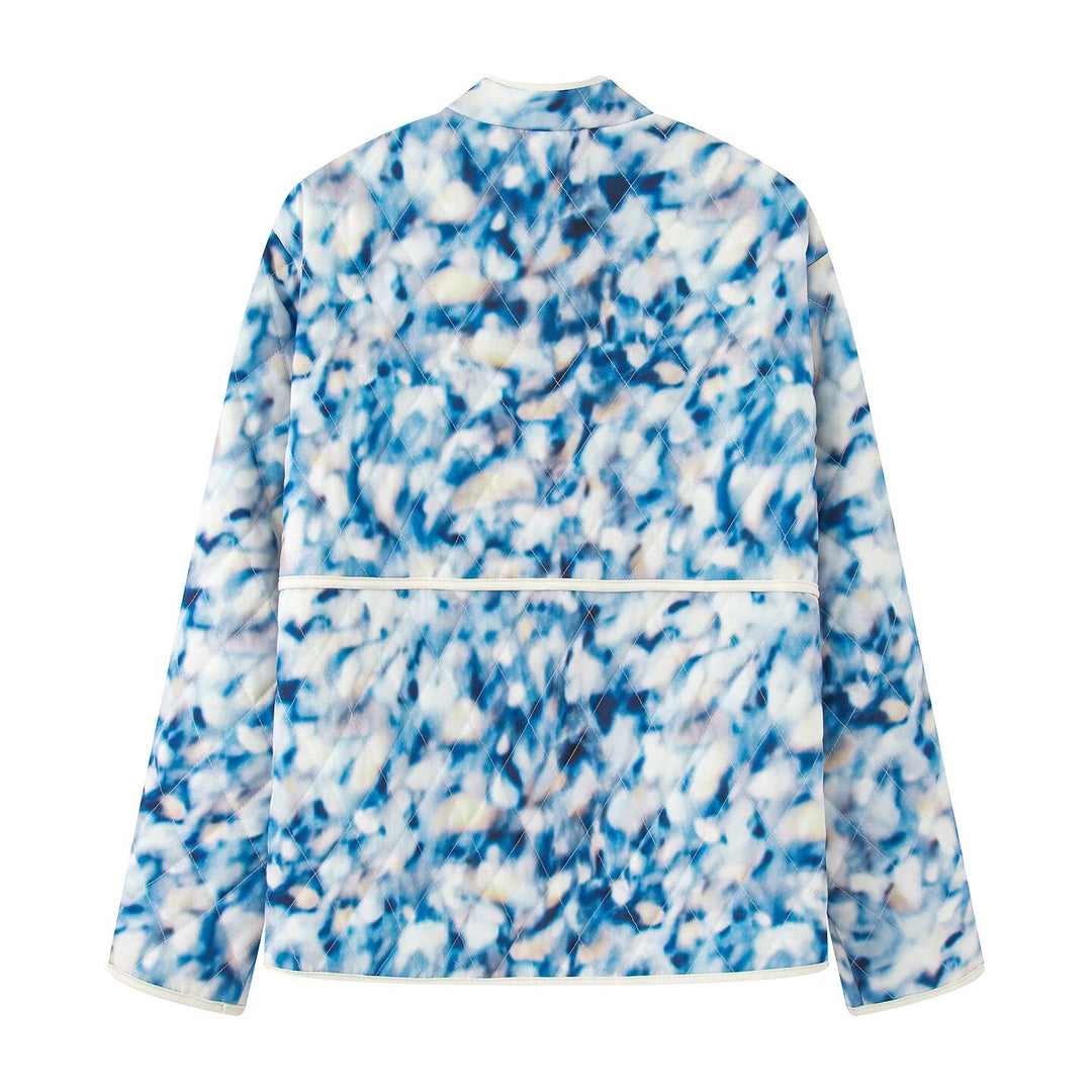 Exceptional women's quilted coat with floral patterns and practical pockets Lune London