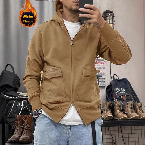 Warm fleece jacket for men with practical pockets and modern cut Lune London