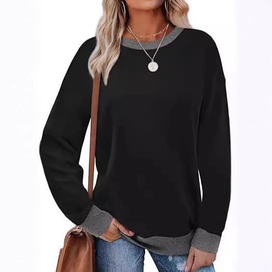 Women Casual Sweatshirt with Contrasting Cuffs and Oversized Cut Lune London