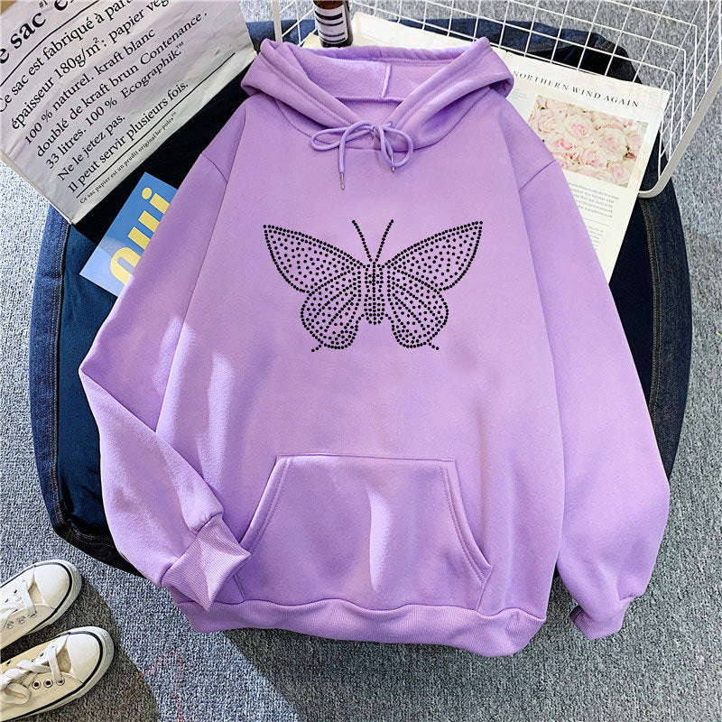 Women's hoodie with elegant butterfly design Chic & Stil